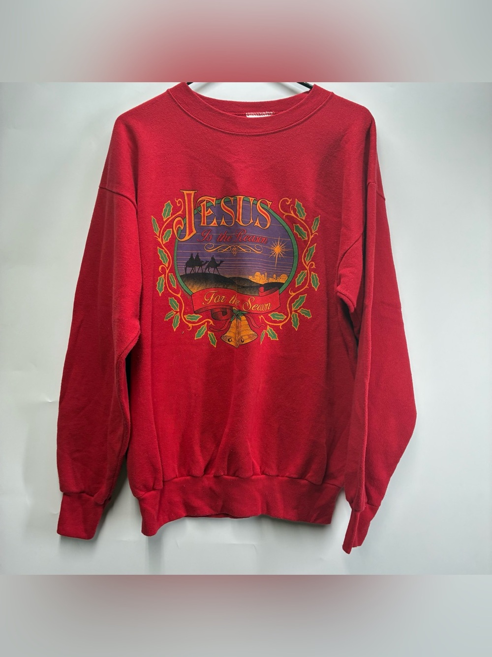 Vintage Jesus Is The Reason Of The Season Holiday Graphic Sweater Christmas XL